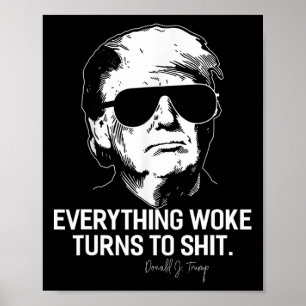 Poster Drôle Trump tout Woke se transforme en Politique 