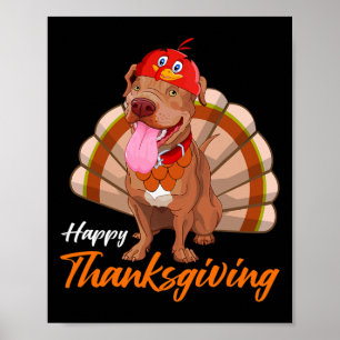 Poster Drôle Turquie Pitbull Chien Maple Leaf Vibes d'aut