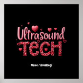Poster Drôle Ultrasound Tech Valentine's Day Ideas (Devant)