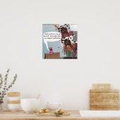 Poster Drôle Vaches Caricature Sur Unisex Watch (Cuisine)