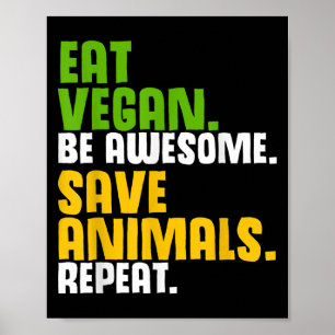 Poster Drôle Végétarien Cool Diet Veggie Veganism World V