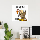 Poster Drôle Vieux Buzzard Jouer Golf Retraité Cartoon (Bureau à domicile)
