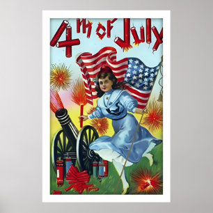 Poster drôle Vintage 4 juillet