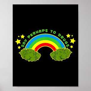 Poster Drôle Vintage des années 70 Dire Peut-être Aux Dro