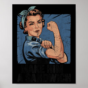 Poster Drôle Vintage Faire De Lui Un Sandwich