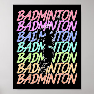 Poster Drôle Volant de badminton Vintage Joueur de Badmin