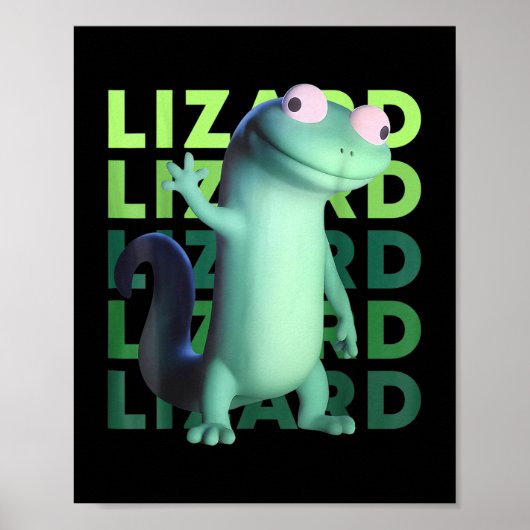 Poster Drôle Weirdcore Animal Femmes Hommes Lizard Lizard (Devant)