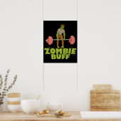 Poster Drôle Zombie Buff Poids Lifter (Cuisine)