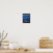 Poster Drôles Accepter Adapter Défendre Autisme Sensibili (Cuisine)