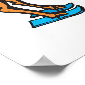 Poster drôles de chameau sur skis (Coin)