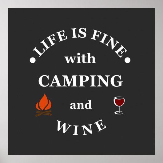 Poster Drôles de citations de camping et de vin (Devant)