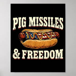 Poster Drôles de cochons missiles et liberté 4 juillet