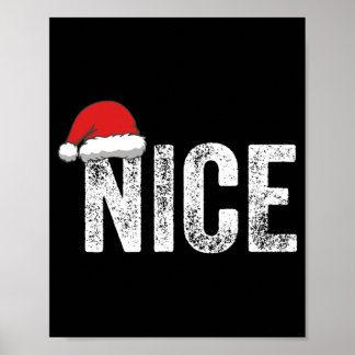 Poster Drôles de couples assortis Naughty Nice Noël Son
