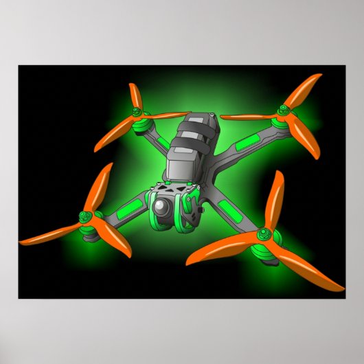 Poster Drones de course à LED de course libre fpv (Devant)