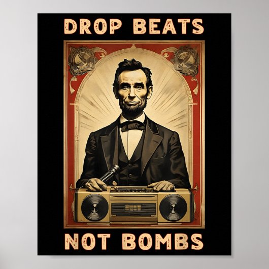 Poster Drop Beats Not Bombs Anti-war (Devant)