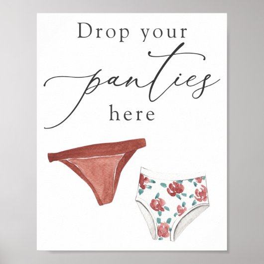 Poster Drop Your Panties Here Lingerie Shower Sign (Devant)