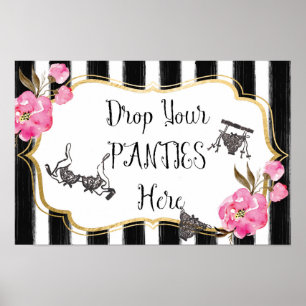 Poster Drop Your Panties Lingerie Shower Sign