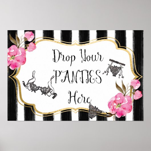 Poster Drop Your Panties Lingerie Shower Sign (Devant)