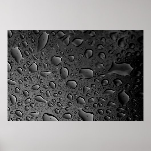Poster Droplets d'eau noire foncée Conception textuelle (Devant)