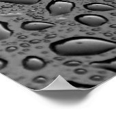 Poster Droplets d'eau noire foncée Conception textuelle (Coin)