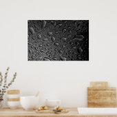 Poster Droplets d'eau noire foncée Conception textuelle (Cuisine)