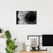 Poster Droplets marguerriers (noir et blanc) (Bureau à domicile)