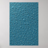 Poster Droplets numériques incorporés sur surface bleue (Devant)
