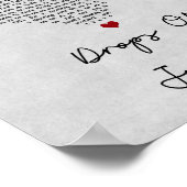 Poster Drops De Jupiter Grey Coeur Chanson Lyrique Imprim (Coin)