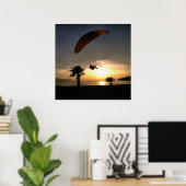 Poster Dropzone At Dusk Adventure Paraglider Art (Bureau à domicile)