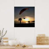 Poster Dropzone At Dusk Adventure Paraglider Art (Cuisine)