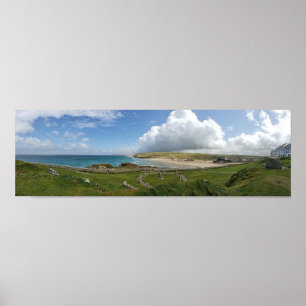 Poster Droskyn Point Perranporth haut cadran solaire