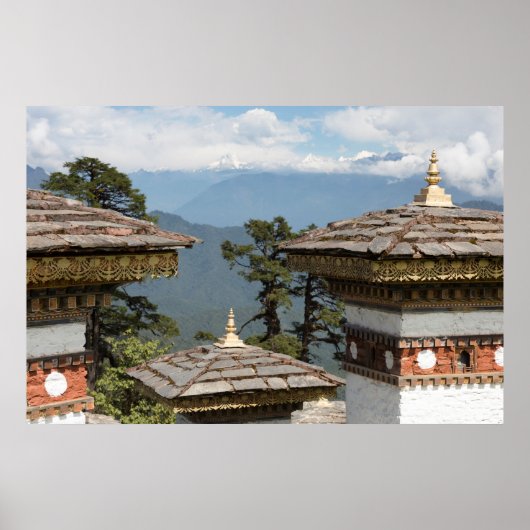 Poster Druk Wangyal Chortens (Devant)