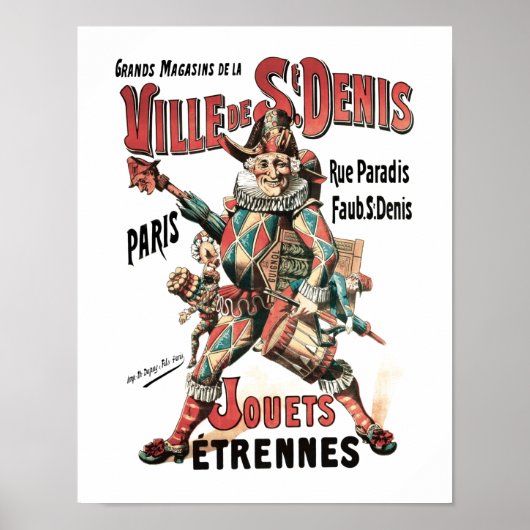 Poster Drum Art Drummer Jester Toy Publicité (Devant)