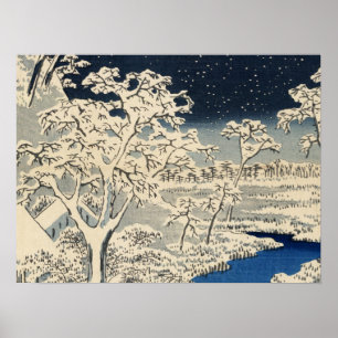 Poster Drum Bridge at Meguro, by Ando Hiroshige