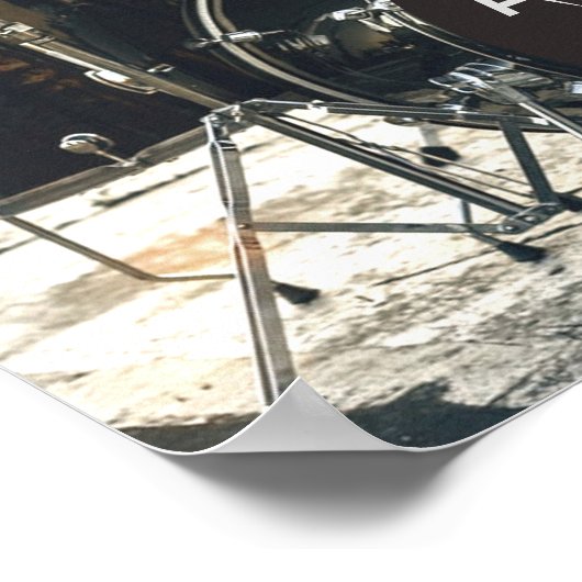 Poster Drum Kit Drummer Rock Personnaliser la Personnalis (Coin)