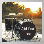 Poster Drum Kit Drummer Rock Personnaliser la Personnalis (Devant)