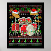 Poster Drum Ugly Christmas Sweater Musical Drum Player Dr (Devant)