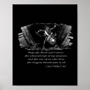 Poster Drumage Squelette Pirate Avec Citation Barbe Noire