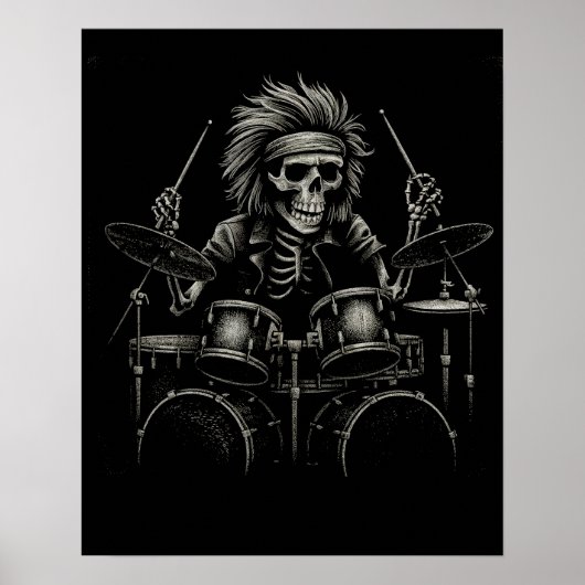 Poster Drummer de Skeleton Rock - Musique Éffrayante d'Ha (Devant)