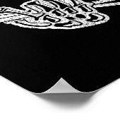 Poster Drummer Halloween Squelette Rocher à la main et ta (Coin)