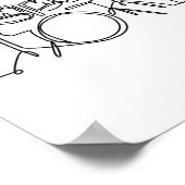 Poster Drummer Music Design Drums One-Line (Coin)