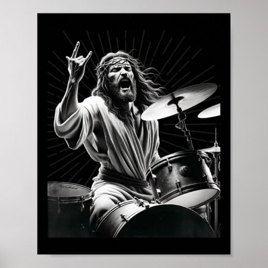 Poster Drummer Rock Jesus Drummer (Devant)
