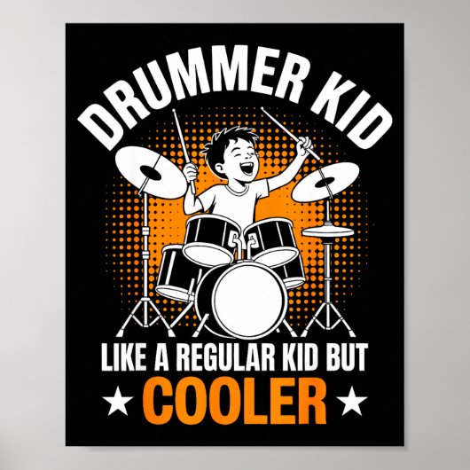 Poster Drumset Drums Lover Percussionist Drummer Kid Drum (Devant)
