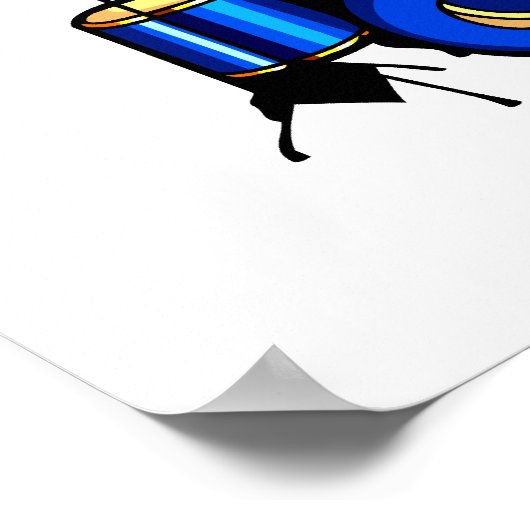 Poster Drumset Graphic Bleu version piège image ensemble (Coin)