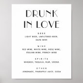Poster Drunk in love. Boissons minimalistes mariages mode (Devant)