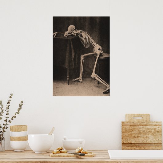 Poster Drunk Skeleton (Cuisine)