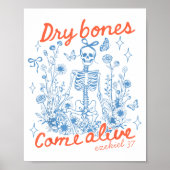 Poster Dry Bones Come Alive Christian Funny Skeleton Hall (Devant)