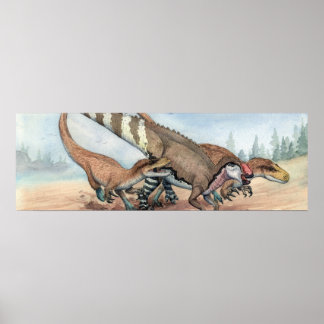 Poster Dryptosaurus et Hadrosaurus