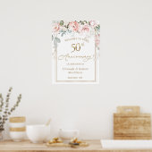 Poster du 50e anniversaire du Mariage Roses roses  (Cuisine)