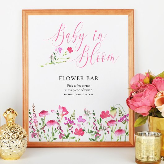 Poster du Baby in Bloom Rose Fleur sauvage Bar à f